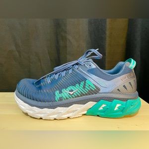 Hoka One One Arahi 2 Blue/green/white Running Shoes | Sz 7.5